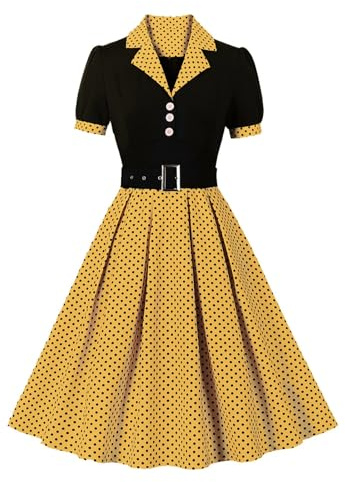 Maxiklänningar för seniorer 1950-tals klänning avslappnad A-linje arbetsklänning med bälte dam formella klänningar