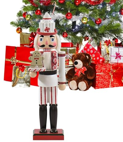 Generisk jul nötknäppare – 35 cm trä miniatyrfigur – traditionell nötknäppare dekoration, för eldstaden för födelsedagsfester för jul för vuxna och