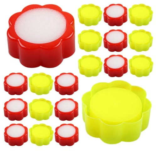LALADEFIEE 30 St Finger Tip Moistener Sponge Pad i Blomform Fingerfuktare för Kontorsbruk Bankräkning och Papperssortering Hudvänlig Svamp för Förbättrad Greppsäkerhet vid Sedelhantering
