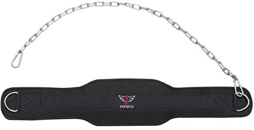 Jayefo Cinturón de inmersión para levantamiento de pesas, cinturón de entrenamiento de gimnasio con cadena, fuerza industrial, cintura de neopreno para levantamiento de pesas, sentadillas,
