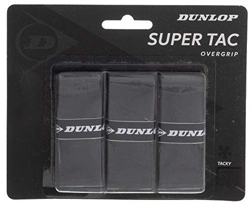 Dunlop Unisex Super Tac Overgrip Griffband, Schwarz, 3 Stück