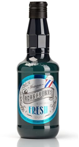 Beardburys Fresh, Champú Refrescante para Hombres, Limpieza Vigorizante con Mentol y Eucalipto, Ideal para Uso Diario, sin Parabenos, 330 ml