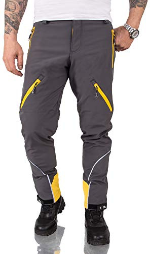 Rock Creek Softshell-byxor för män, utomhusbyxor H-233, Mörkgrå, L