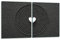 TMK | Herdabdeckplatten Set 2x40x52 cm Ceranfeld Abdeckung Glas Spritzschutz Abdeckplatte Glasplatte Herd Ceranfeldabdeckung Deko Schneidebrett | Schwarz Herz