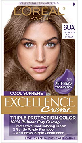 L’Oreal Paris Cool Supreme Permanent Hair Color, Ash, Ultra Ash Light Brown 6UA