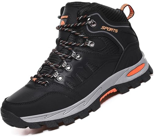 VTASQ Chaussures de Randonnée Antidérapantes pour Hommes Femmes Bottes Chaussures de Trekking Respirant Chaussure de Marche Noir 45EU