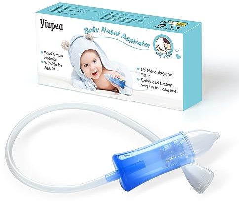 Nasensauger Baby & Nicht Notwendig Hygienefiltern, Aufbewahrungsbox und Reinigungsbürste, weiche Silikonspitzen &verstärkte Saugversion, einfach zu bedienen und zu reinigen, geeignet für Babys