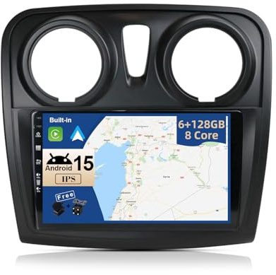JOYX - [6G+128G] - Android 15 IPS Autoradio pour Dacia - Sandero (2012-2017) - sans Fil Carplay/Android Auto - Caméra + MIC - 2 Din 9 Pouce - DSP Dab Volant WLAN 4G 360-Caméra Fast-Boot AHD-Camera BT
