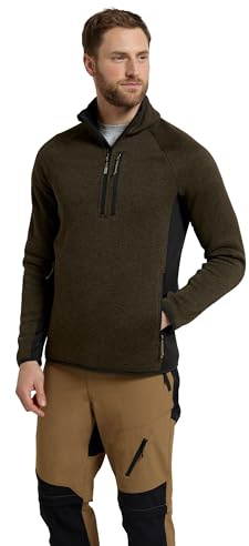 Mountain Warehouse Mens Half-Zip Fleece - Anti-pill, Stretch Panels Sweatshirt - Best for Spring Summer, Camping, Outdoors, Travelling & Hiking Khaki (Half Zip) 3XL