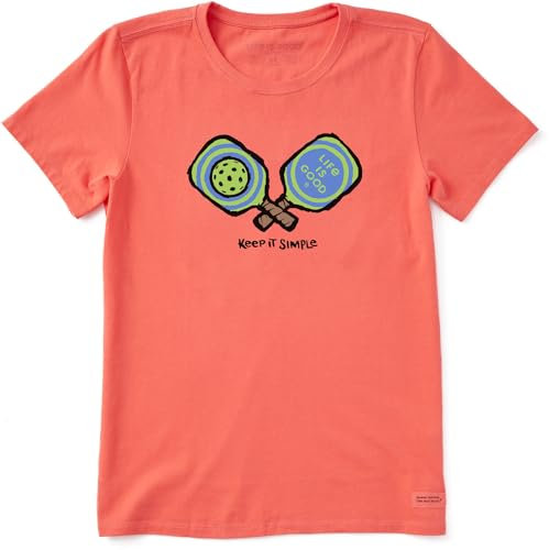 Life is Good T-shirt en coton à manches courtes et col en V pour femme Motif marguerite Superpower, Orange mangue, Taille M