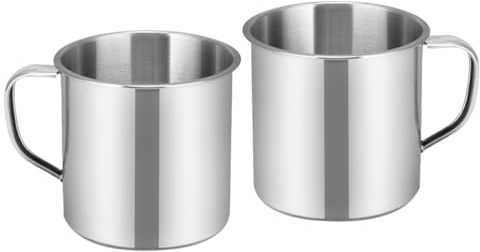 Ipetboom Lot De 2 Tasses À Eau En Acier Inoxydable Pour Enfants De Maternelle Gobelets Incassables Polyvalents Pour Maison Camping Et PiqueNique, 6X6X5.5Cm