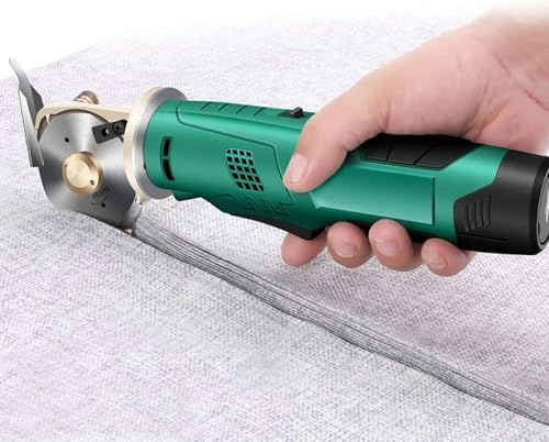 Cortador eléctrico giratorio de tela con batería de 4000 mAh y afilado automático, corta tela, papel, alfombra, cuero de hasta 3,3 cm de grosor