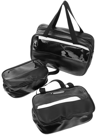 SMASOLO 3 Piezas Bolsa de Aseo Portátil Transparentes con Neceser de Viaje Resistente para Maquillaje y Artículos de Higiene Personal Gran Capacidad