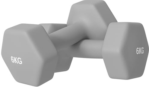 SPORTNOW Hantelset, 2er Set Hanteln mit Gewichten, Kurzhantelset aus Gusseisen, 2 x6 kg Kurzhanteln für Männer und Frauen, Dumbbell Set für Zuhause, Fitnessstudio, Krafttraining