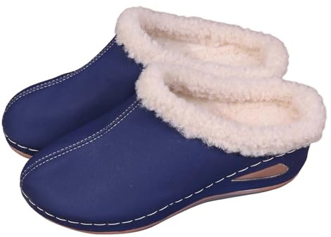 Zapatillas De Estar por Casa,Zapatos de Invierno sin Cordones para Interior y Exterior cómodos y Forrados con Material sintético Diseño Acogedor con tacón Inclinado cálido Forro Polar y Suela