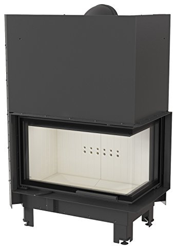 Inserto per camino angolare 15 kW Kratki MBO a destra con porta di sollevamento