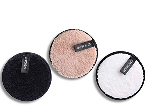 Lurrose 3pièces Éponges Démaquillantes Lavables Pour Visage Lot De Coton Doux Blanc Café Et Noir Pour Enlever Efficacement Le Maquillage Solaire
