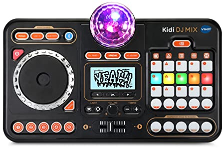 VTech Kidi DJ Mix (Black), Toy DJ Mixer for Kids with 15 Tracks and 4 Music Styles, with Lights and Effects, Educational Toy, Interactive Toy for Kids Aged 6 Years +,10.4 x 35.8 x 24.3 cm