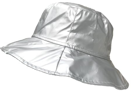 Toutacoo, Cappello da Pioggia, Cappellino da Donna in Vinile Argento (14-Grigio Chiaro/M)