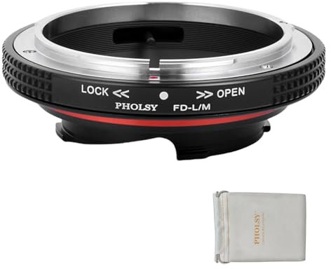 PHOLSY Objektivadapter mit Blendenhebel Kompatibel mit Canon FD FL Objektivs und Leica M Mount Kameragehäuse mit 6-Bit Coding FD auf Leica M