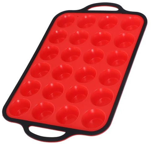 Mikikit Teglia Per Mini Muffin in Silicone e Ferro Telaio Rinforzato Lavabile e Riutilizzabile Per Cupcake Muffin e Dolci Da Forno