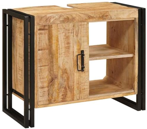 vidaXL Diskbänksskåp med hylla Brun 71 x 33 x 58 cm Massivt mangoträ