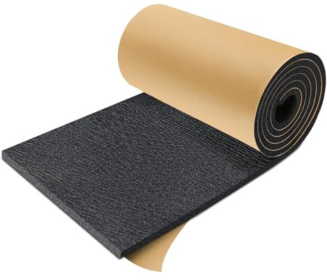 TroyStudio Sound Proof XPE Foam Highly Tear-Resistant, Self-Adhesive 13 x 78 Acoustic Heat Shield Closed Cell Foam Sheet - Waterproof Noise Vibration Thermal Insulation Roll for Home, HVAC and Car