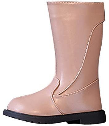 Botas de nieve para mujer de 2026, a la moda, para otoño e invierno, para niñas, a media pantorrilla, suela gruesa, antideslizantes, cálidas, sólidas, cremalleras laterales, Khaki, 34 EU