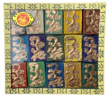 ALCXAZS L'emblema del drago e il blocco di inchiostro in dieci colori colorati per la pratica della calligrafia sono il miglior regalo per la calligrafia e pittura