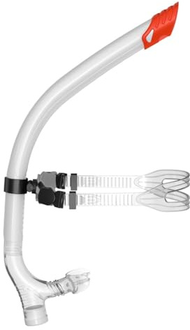 Bosiyrggrl Allenamento Nuoto Snorkel con Valvola di Purga Unidirezionale per Allenamento A Vasca per Adulti Giovani Bambini. Colore: Bianco