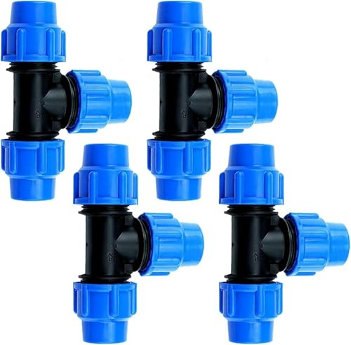 4 Pezzi di Raccordo a Vite in PP 20 mm, BetterJonny Raccordi per Tubo in PE Raccordo Plastica PP Frizion Connettore a T per Tubo Idraulici