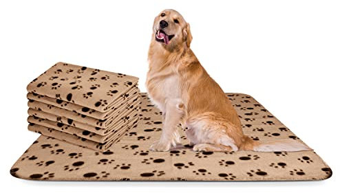 Nobleza - 6 x Hundedecke Weiche Fleecedecke Waschbare Deck für Haustier Hunde Katzen Welpen Weiche Warme Matte, Beige, 120 * 100 cm