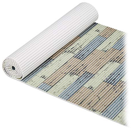 Relaxdays Weichschaummatte, zuschneidbar, Bad, Sauna, Pool, Antirutschmatte, Holzoptik, BxT 65 x 300 cm, braun grau, Holz/Grün, 300 cm
