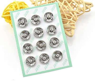 Mini Button Buckle Invisible Metal Snap Buttons Fasteners Press Studs Buttons for Sewing Clothing(Silver,10mm)