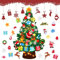 Kids DIY Felt Christmas Tree Set, 3.28ft Wall Hanging Xmas Tree Decorations Kit With 32Pcs Ornaments, Home Door Window Decoration
