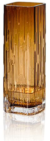 Rxcvkmw Modern Minimalist Glass Square vase, Crystal Glass vase, vase, Dry vase (Amber)
