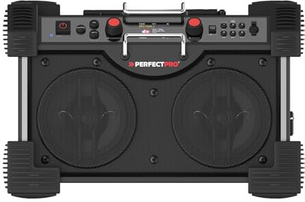 PerfectPro Baustellenradio ROCKHART 18V, AMPShare - Powered by Bosch Professional, DAB+ und FM, Bluetooth, AUX-Eingang und USB-Eingang, Powerbank, 18V Batterie, RH4-18V