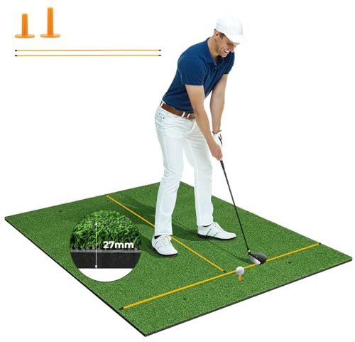 COSTWAY Tapis de Frappe de Golf 152 x 117 x 2,7 cm