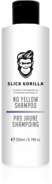 Slick Gorilla No Yellow Shampoo 200ml / 6.76 FL OZ, Purple Toner for Color-Treated Blonde, Silver, Gray Hair, Anti-Brass Brightening Formula to Fade Yellow Tones & Enhance Ash Blonde or White Shades