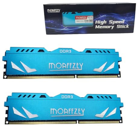 Moaffzey 1866MHZ DDR3 RAM 16GB(2 * 8GB) 1.5V(PC3-14900) CL10 UDIMM PC Computer Desktop Memory Module Ram Upgrade Unbuffered Non-ECC Desktop Computer Memory