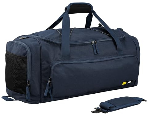 MIER Gym Bag Sports Duffel Bag for Men and Women with Shoes Compartment, Weekend Overnight Bag Carry on,Dark Blue