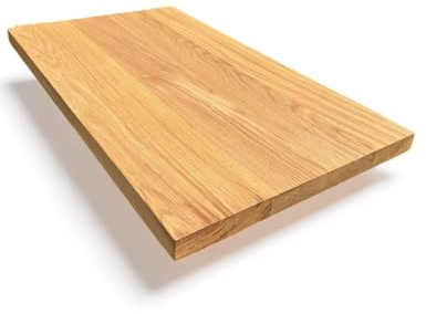 WestTree Eichenholz-Tischplatte, 120x70cm, 4cm stark, geölt, Rechteckig