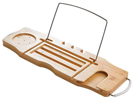LHJDMHJ Plateau de Baignoire antidérapant pour Baignoire, Organisateur de Baignoire, Support de Livre, de vin, de Tablette, Support de Lecture pour Baignoire, Salle de Bain