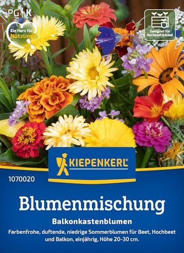 Kiepenkerl Blumensamen-Mischung Balkonkastenblumen 1070020 - Pflegeleichte Blumensamenmischung für Balkon & Terrasse - Wildblumensamen, Blumenwiese