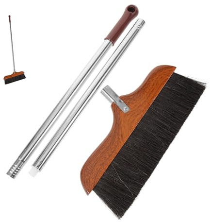 Ipetboom Escoba De Mango para Limpieza De Suelos Hogar y Oficina Cerdas Suaves Antielectrostáticas Diseño Colgante para Almacenamiento Fácil Adecuada para Interiores y Exteriores