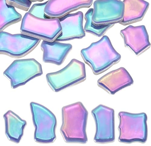 PATIKIL 500g/1.1LB Piastrelle Mosaico Ceramiche Irregolari, 0.79-1.57 Frammenti Porcellana Smaltata Pietre Mosaico All'Ingrosso Per DIY Creazione Vasi Decorazione Casa, Blu Scuro Lucido