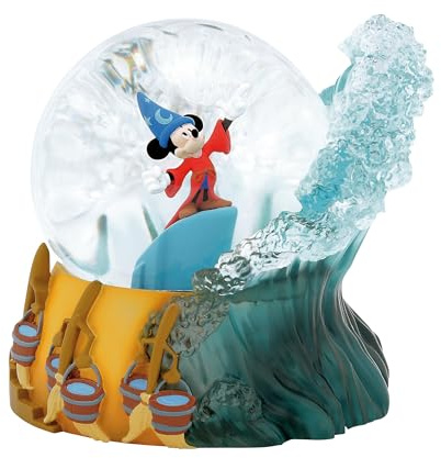 Enesco Disney Showcase Fantasia Sorcerer Mickey Mouse 85th Anniversary Waterball Waterglobe, 5.5 Inch, Multicolor