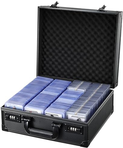 Tayqwiheva Custodia per 600 Top Loader e 150 Porta Carte Magnetici Scatola di Sicurezza con Serratura a Combinazione Protezione Rafforzata per Collezionisti
