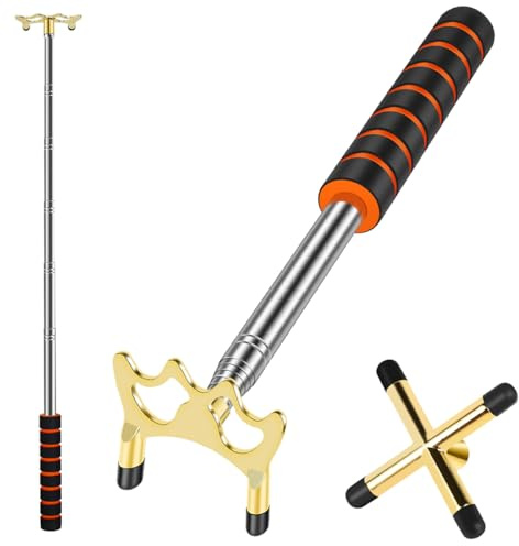 GWCYMYD Billards Cue Stick Bridge, Extension Snooker Cues Bridge, Pool Rest Stick with Replaceable Brass Bridge Head, Pool Table Billiard Accessories for Game, Competition