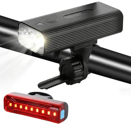 Lychico Bike Light Set, 3000 LUMEN Super Bright LED Bicycle light with Power Bank Function | IPX5 Waterproof, USB Rechargeable Front & Rear Lights for Cycling, Night Riding, Emergency Use